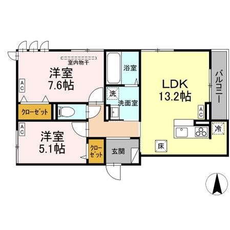 D-ROOM七曲Iの物件間取画像